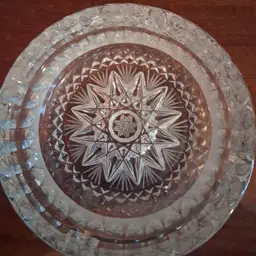 Vintage American Brilliant Cut Glass Ashtray - Etched Lead Crystal