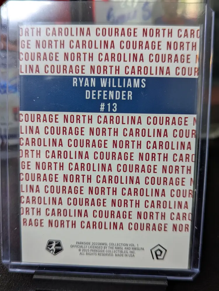 2025 Parkside NWSL Vol 1 Ryan Williams Primary NC Courage