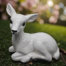 Hobbiest White Ceramic Deer Figurine 5”x2 3/4”x5”