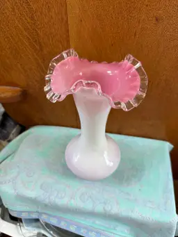 Fenton Silvercrest Pink Cased Vase