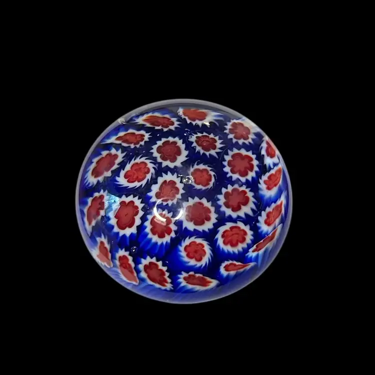 15. Vintage Exquisite Millefiori Blue-Red-White Canes and Mini Bullicante 2”