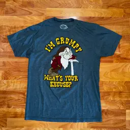Disney Grumpy Shirt Adult M Blue Short Sleeve I'm Grumpy What's Your Excuse