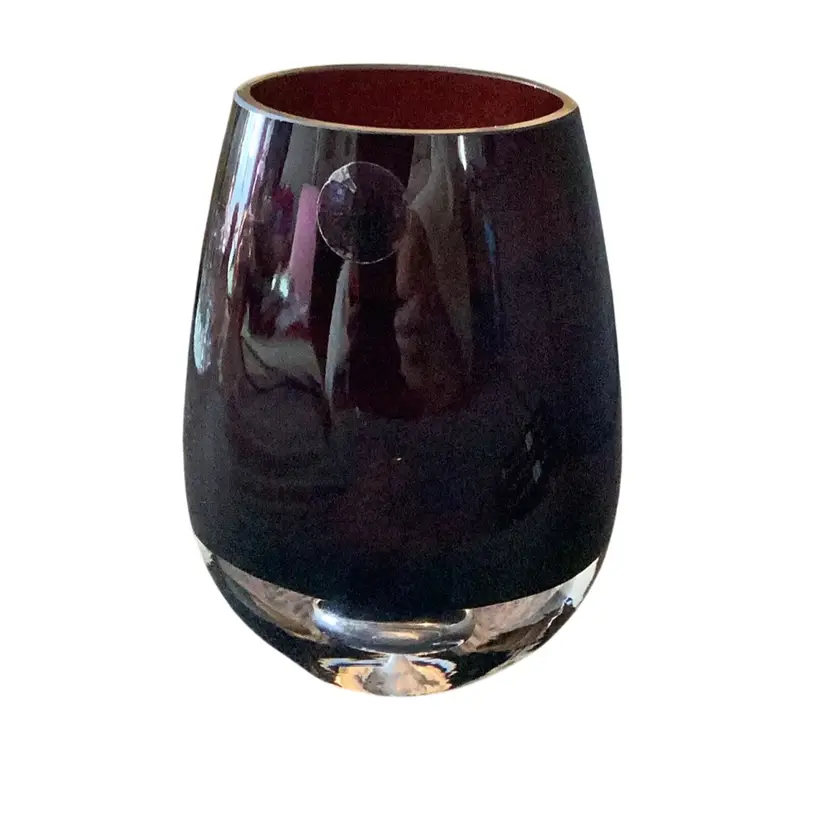 Vintage Handblown Glass Sommerso Style Plum Vase
