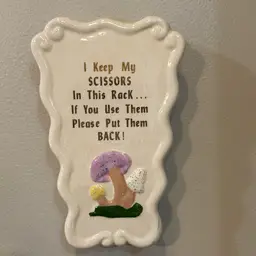 Mushroom Wall Pocket Scissor Holder