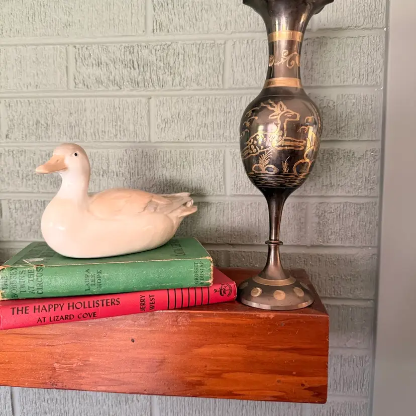 Vintage Solid Brass Vase Made in India | Hand-Etched Brass Bud Vase | Mid Century Boho Decor | Hollywood Regency Accent | 12 Inch Decorative Vase