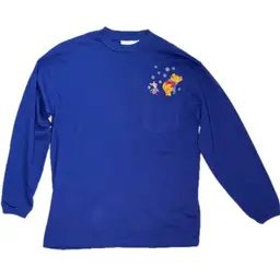 Vintage Disney Store Blue Winnie The Pooh Piglet Long Sleeve Tee Shirt Sz Large