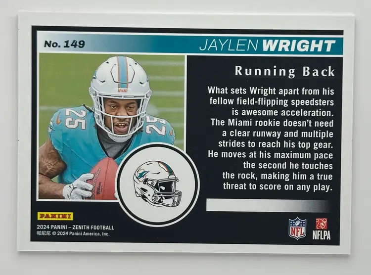 Jaylen Wright Zenith Red Zone Rookie Card #10/50