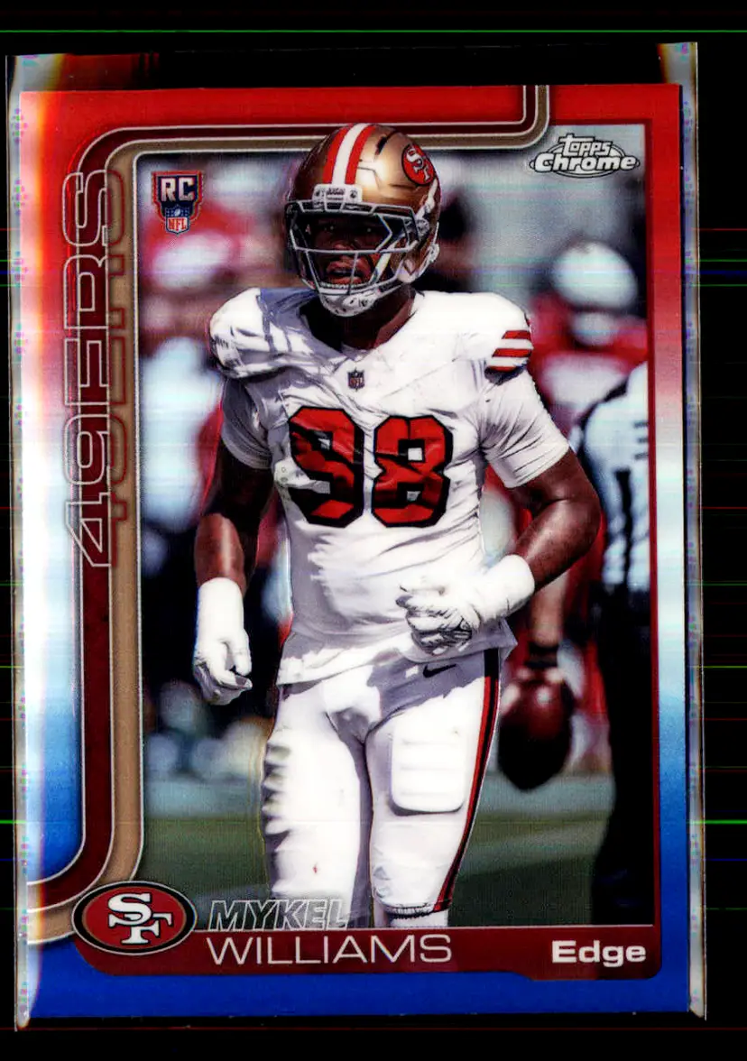 Mykel Williams 2025 Topps Chrome Red White & Blue #352 - (142) - San Francisco 49ers