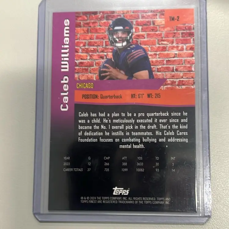 2024 Topps Finest Caleb Williams The Man SP Rookie RC #TM-2