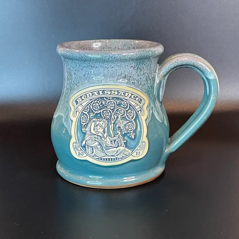 Deneen Pottery Renaissance Festival Coffee Mug Cup Hand Thrown Vintage 2011