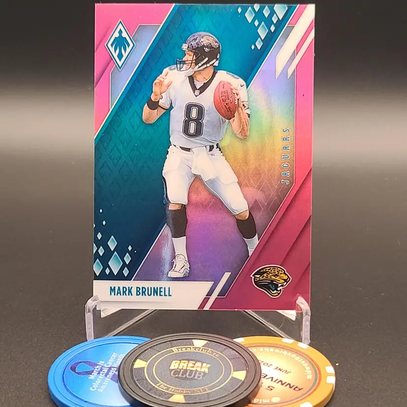 Mark Brunell 2021 Panini Phoenix Football Pink Parallel Numbered 179/199 Card #52 - Jacksonville Jaguars