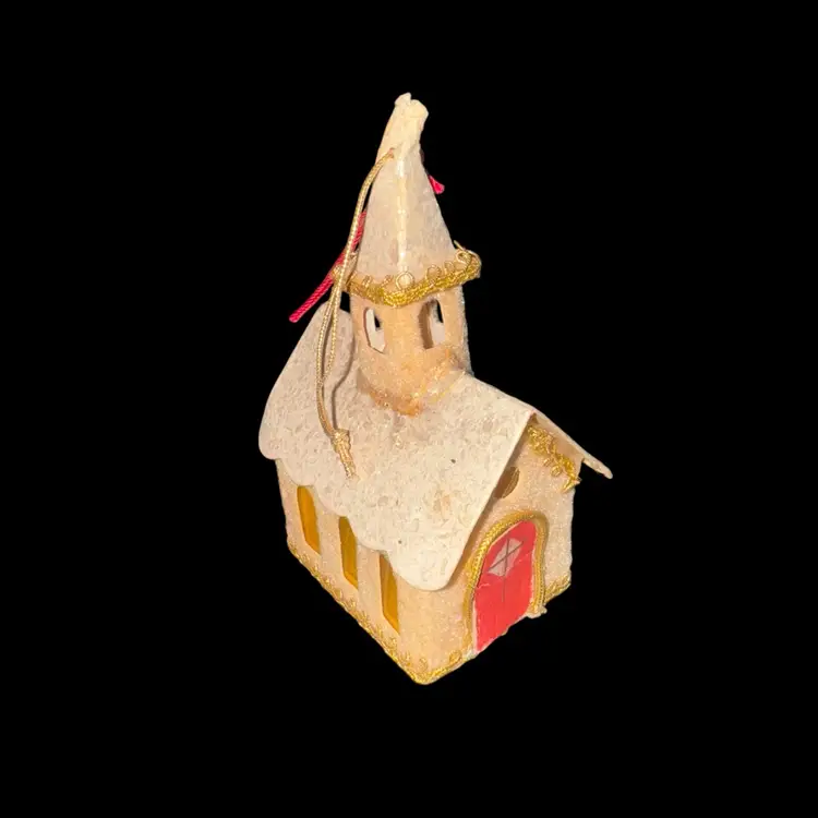 Vintage Putz Type Church Ornament