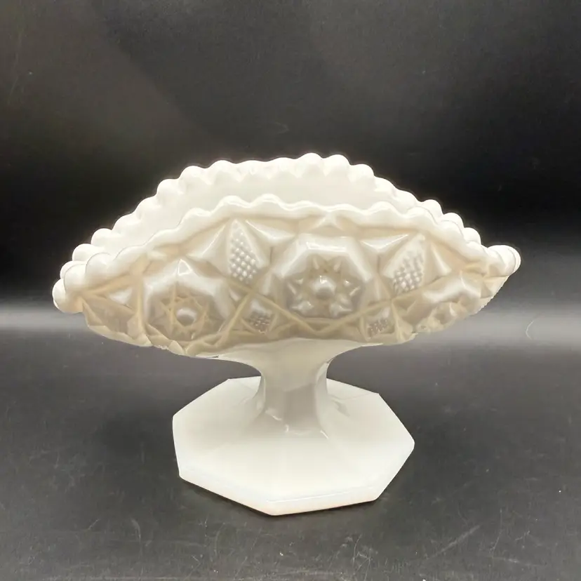 Fostoria Milk Glass Winburn Pedestal Dish