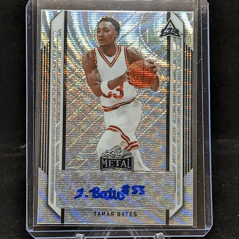2021-22 Leaf Metal Basketball Tamar Bates Wave Silver Auto c-18