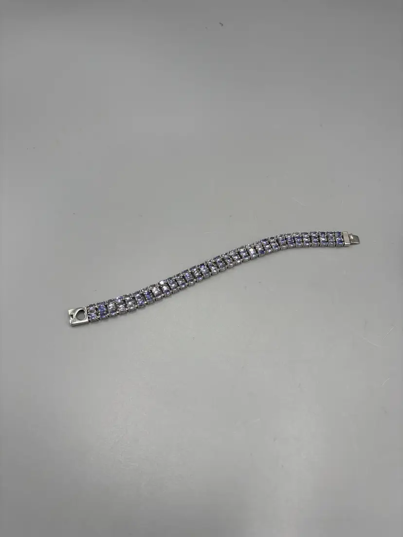 Sterling triple row Tanzanite bracelet