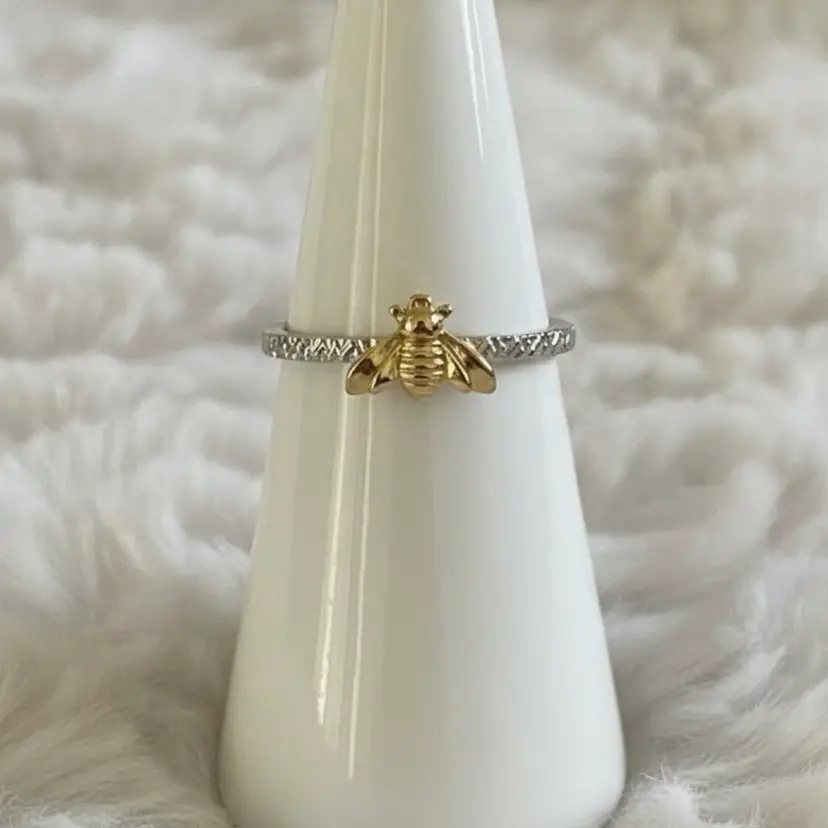 Sterling Silver Bee Two Toned Mixed Metal Ring Size 10
