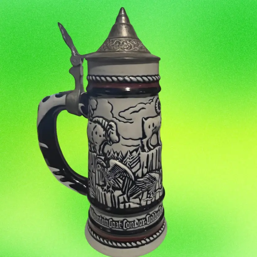 1976 Avon Beer Stein Rocky Mountain Wildlife Edition