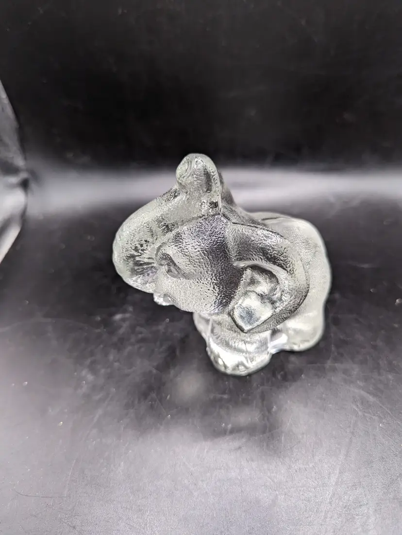 Vintage Goebel Glass Elephant Paperweight Crystal Glass Figurine