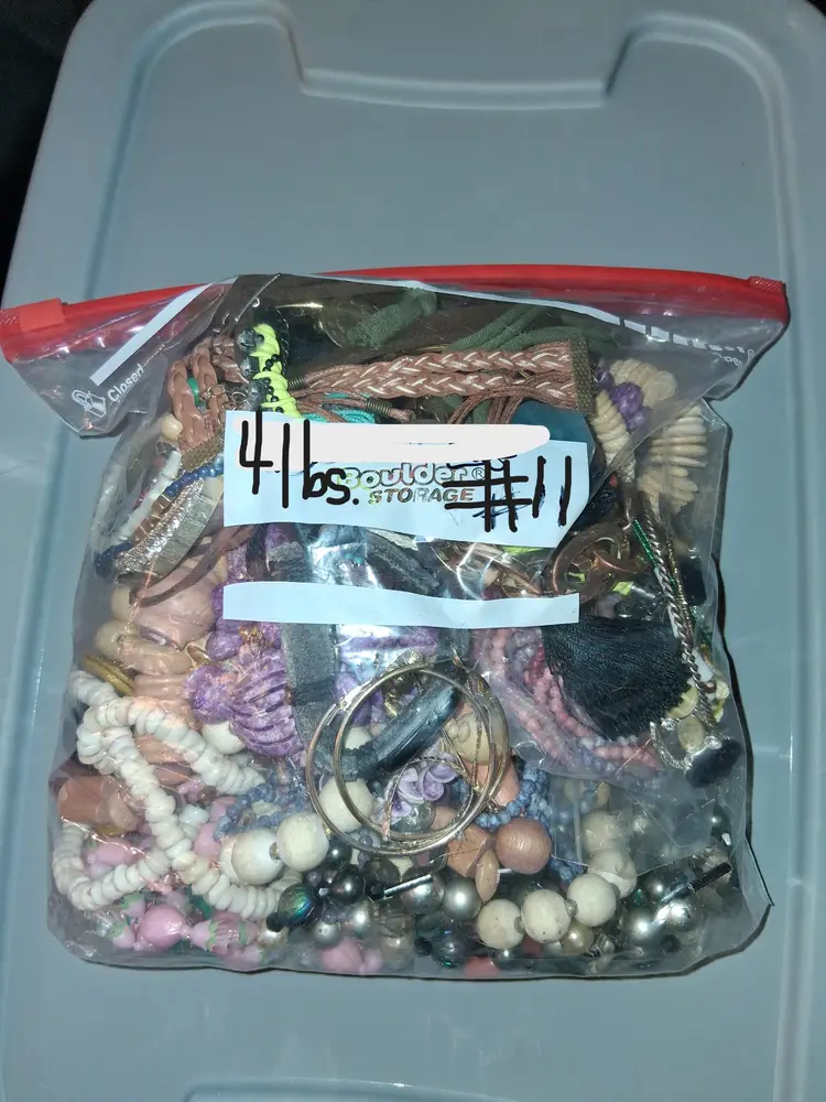 4 lbs Mostly WEARABLE COSTUME JEWLERY VTG to MOD Resell/Keep/Craft/Upcycle #11