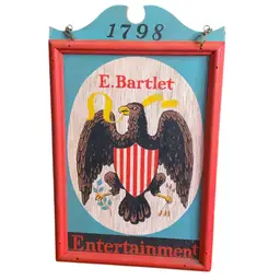 Wooden Vintage Tavern Sign Of Early America