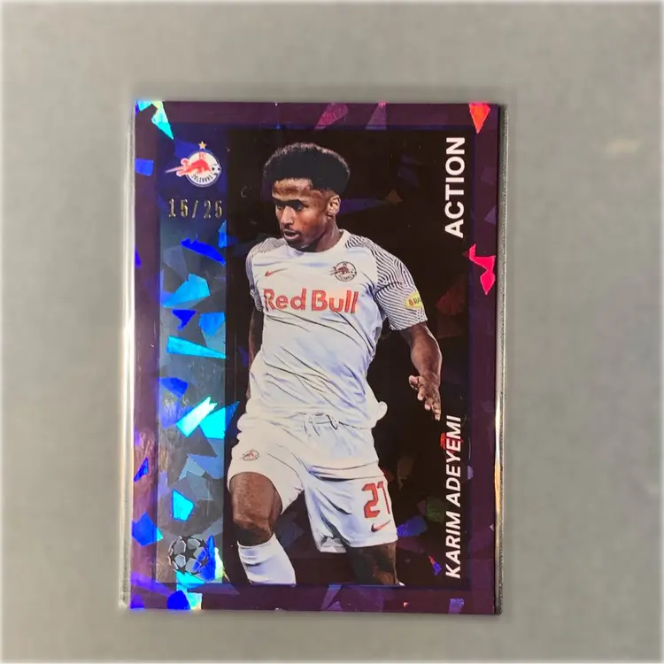 2021-22 Topps Merlin's Heritage 97 UCL Action Purple /25 Karim Adeyemi