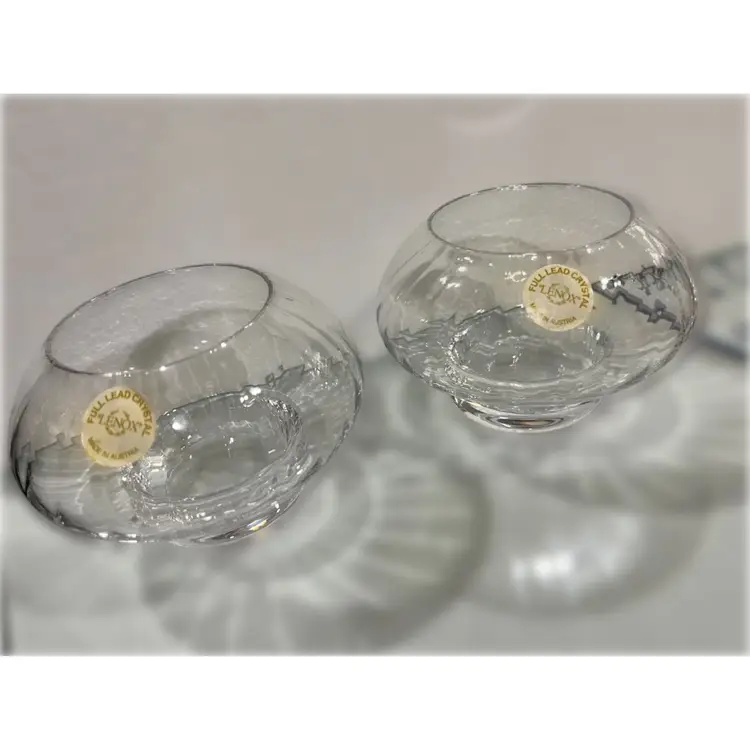 Pair Of Lenox Illuminations Full Lead Crystal Votive Candle Holders