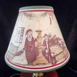 Paper Christmas Lamp Shade by Homestead Shoppe Clip On - Santa Longaberger Baskets - USA