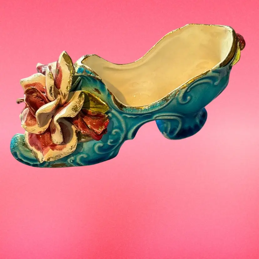 Vintage Ceramic Floral Shoe