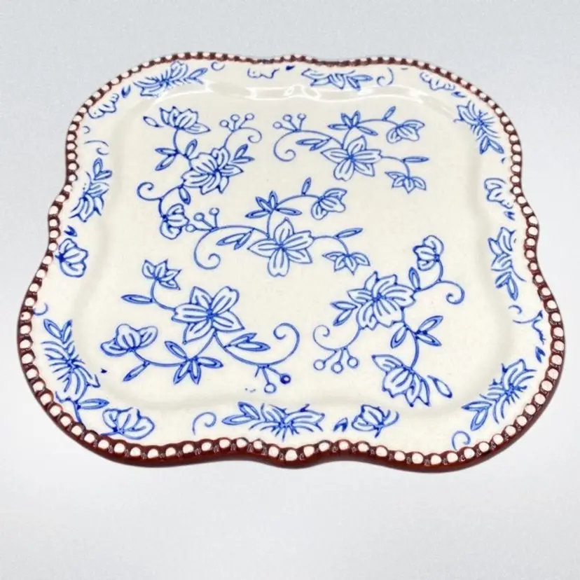 Temptations Salad Plate Blue Floral Lace CottageCore By Tara