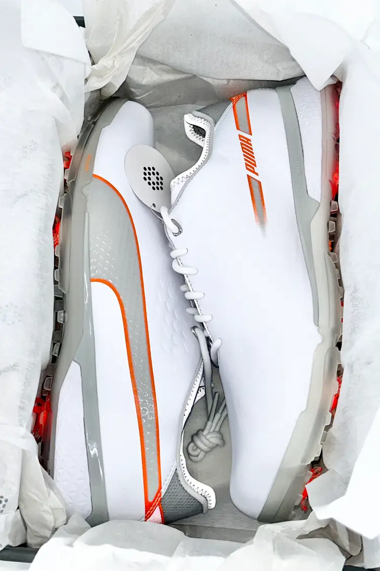 PUMA PROADAPT Delta Golf Shoes - Puma White/Gray/Orange