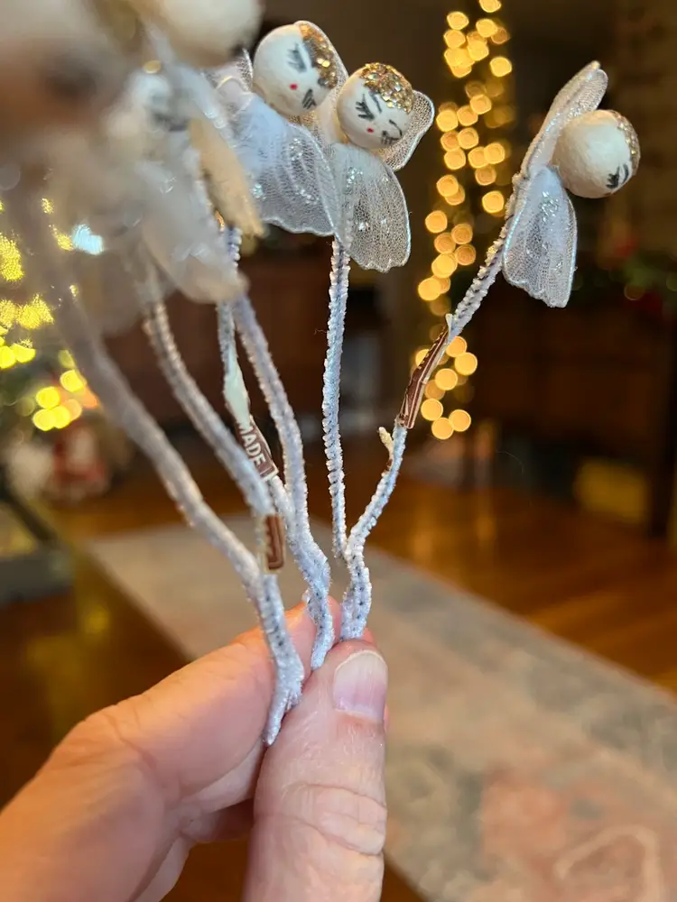 Lot Of 6 Spun Cotton Angel Package Toppers Japan