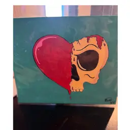 Heart skull Hand-painted Cartoon/ Eccentric Art
