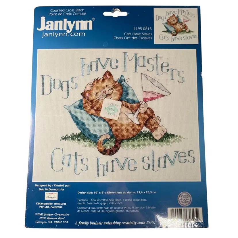 NEW Janlynn Cats Have Slaves Counted Cross Stitch Kit 195-0613