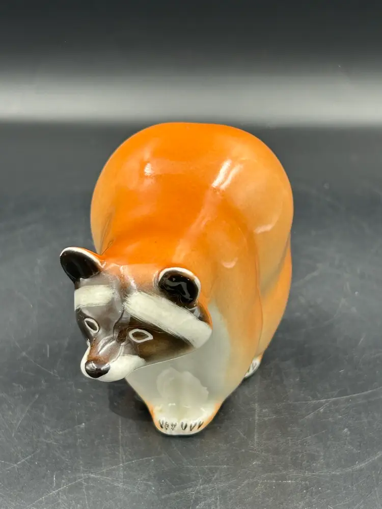 Lomonosov Russian porcelain raccoon figurine