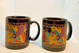 Kamora Coffee Liqueur Black Aztec Coffee Mug ~Vintage~