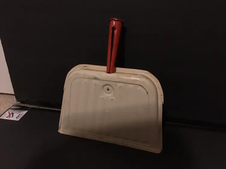 Vintage Cream with Red Strawberry Grapes Apples Fruit Themed Metal Dustpan