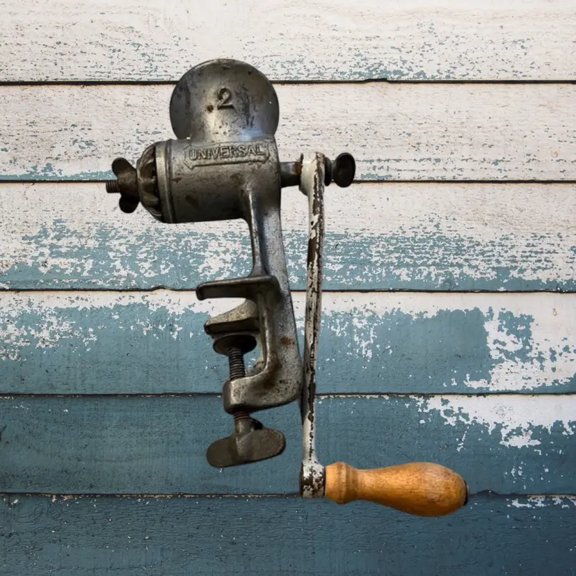 Vintage Universal Meat Grinder Farmhouse Decor Rustic #2