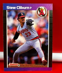 1989 Donruss Collector Baseball Trading Card Angels Stew Cliburn # 462