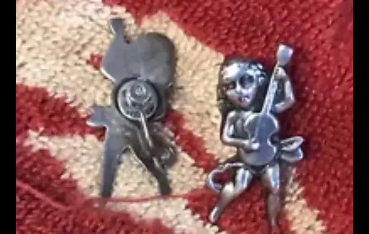 Margo De Taxco Sterling Silver Rare Early Cherub Screwback Earrings #5168