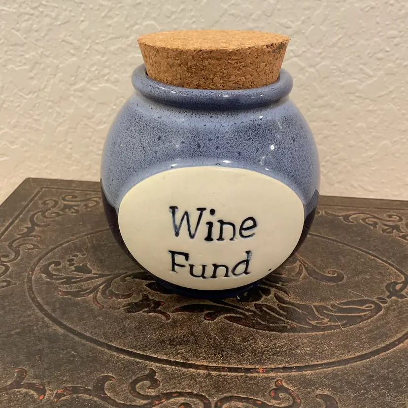 “Wine Fund” Ceramic Money Jar