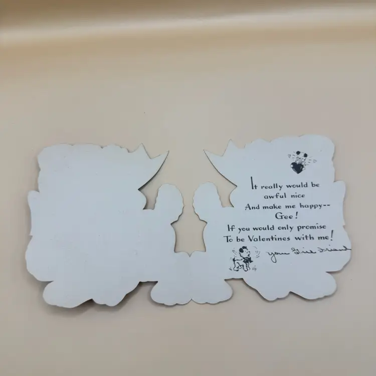 Vintage Valentine Die Cut Love Puppy - Signed