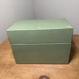 Ohio Art Green Industrial Metal Index Card Box