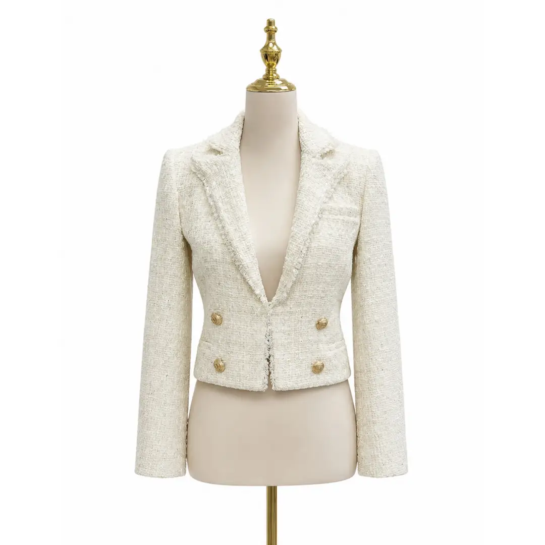 Generation Love White Tweed Blazer Sz XS