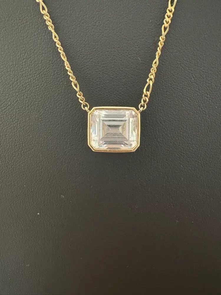 111. 925 Vermeil Crystal Necklace