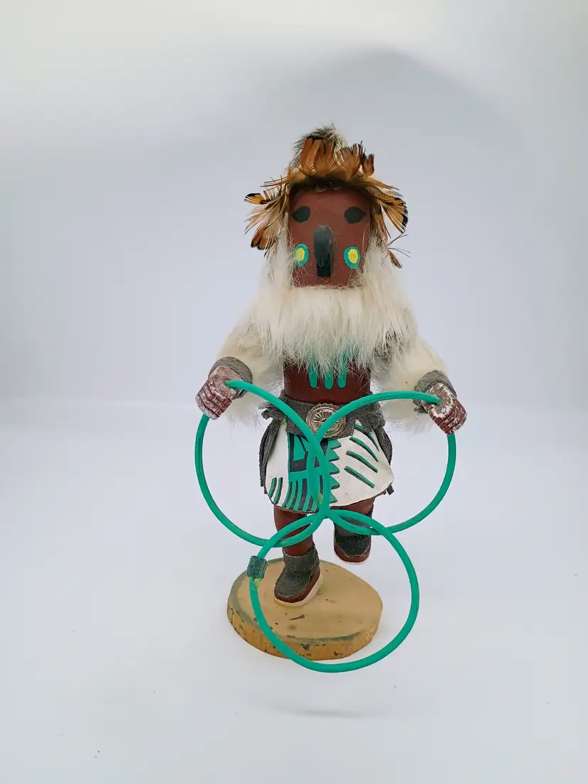 Vintage Handmade Navajo Kachina Eagle Hoop Dancer Signed Berrico 10"