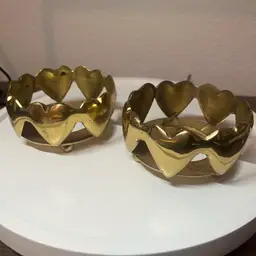 Brass heart Candle Holders