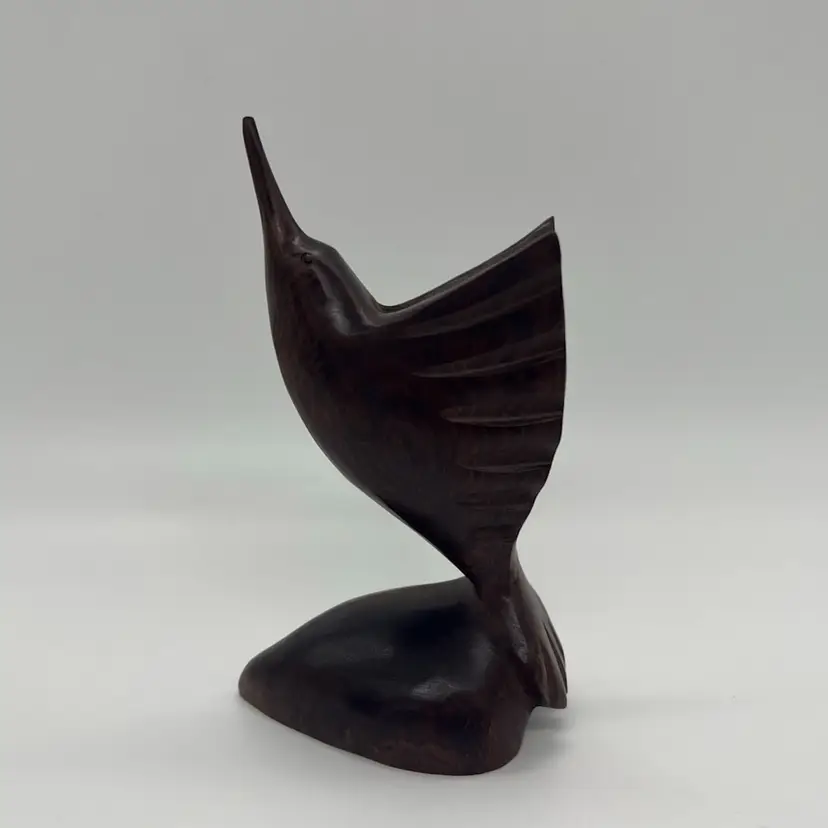 Vintage Carved Ironwood Hummingbird Figurine