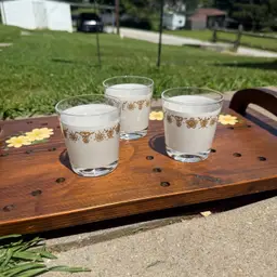 Set Of 3 Vintage Corelle James Bradley Butterfly Gold Glasses Boho Cottagecore
