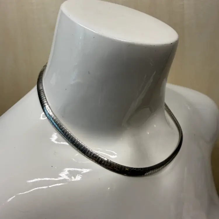 Sterling 925 Italy Omega Lobster Claw Clasp Chain Necklace Size 15" Long.  24g