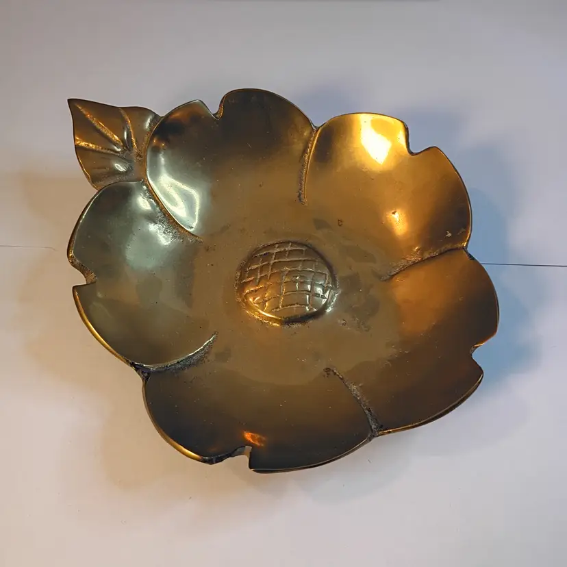 Heavy brass trinket dish